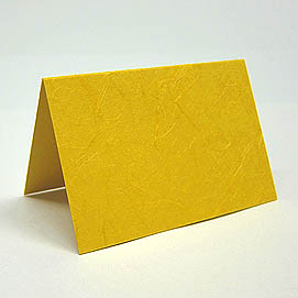 Tischkarte Japanpapier gelb